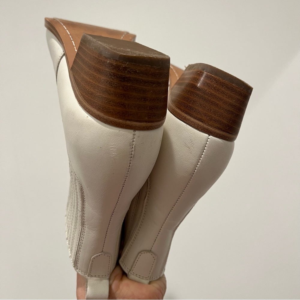 Marc Fisher off-white Genuine Leather Ankle Boots size 6.5 western southwestern - Picture 10 of 17